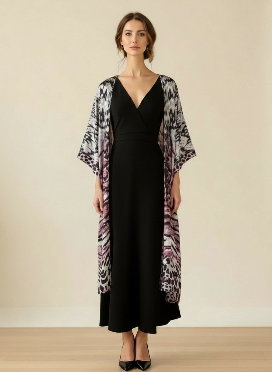 Kimono Largo Seda Estampada
